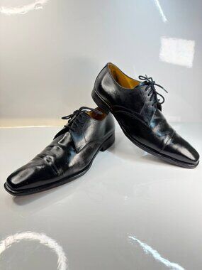 Vintage CANALI Men’s Black Leather Derby Shoes – Made in Italy – EU 44 / US 10.5
